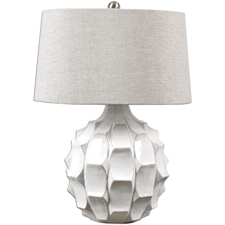 Guerina Scalloped White Lamp